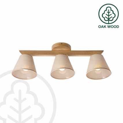 Brilagi - Candeeiro integrado ANTHONY 3xE14/40W/230V carvalho/bege