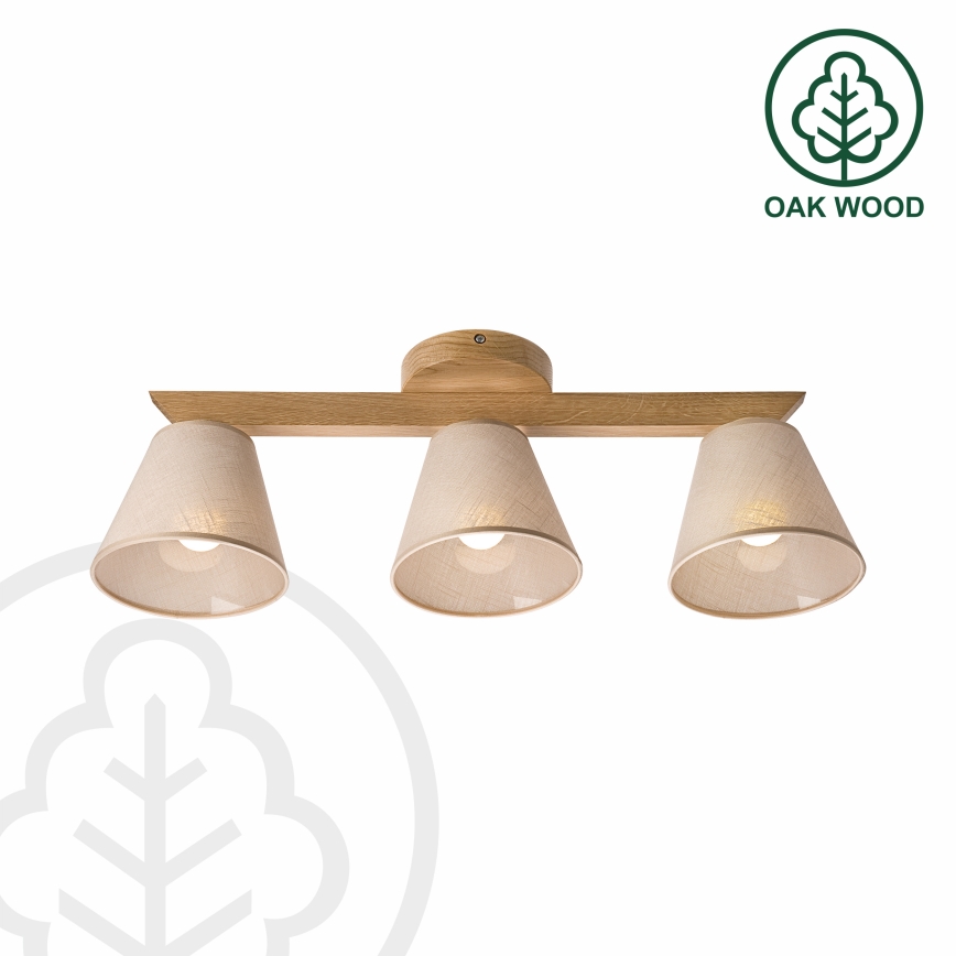 Brilagi - Candeeiro integrado ANTHONY 3xE14/40W/230V carvalho/bege