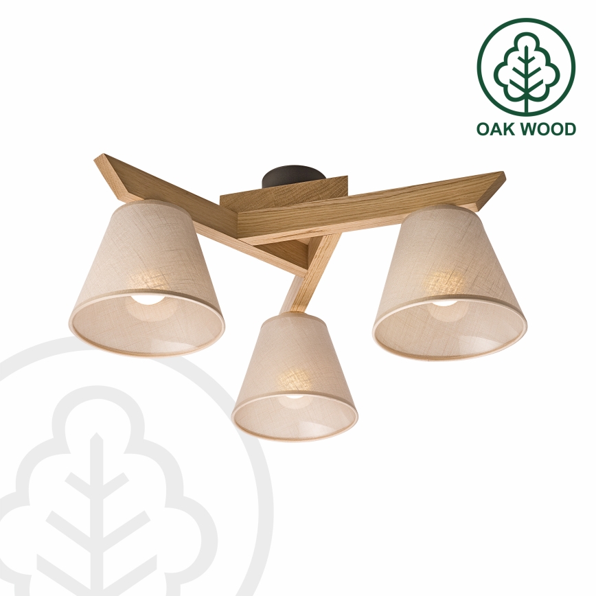 Brilagi - Candeeiro integrado ANTHONY 3xE14/40W/230V carvalho/bege