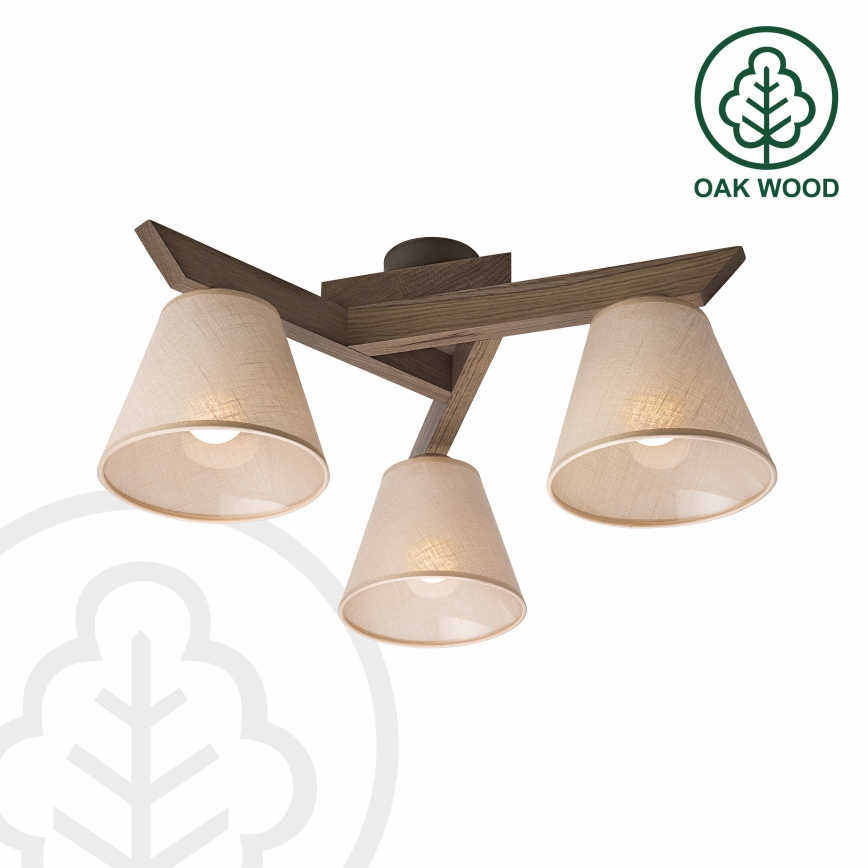 Brilagi - Candeeiro integrado ANTHONY 3xE14/40W/230V carvalho/bege