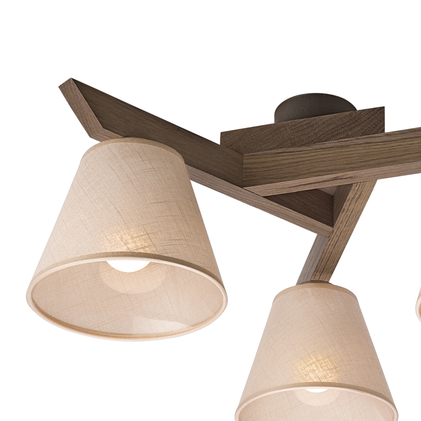 Brilagi - Candeeiro integrado ANTHONY 3xE14/40W/230V carvalho/bege
