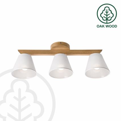 Brilagi - Candeeiro integrado ANTHONY 3xE14/40W/230V carvalho/branco