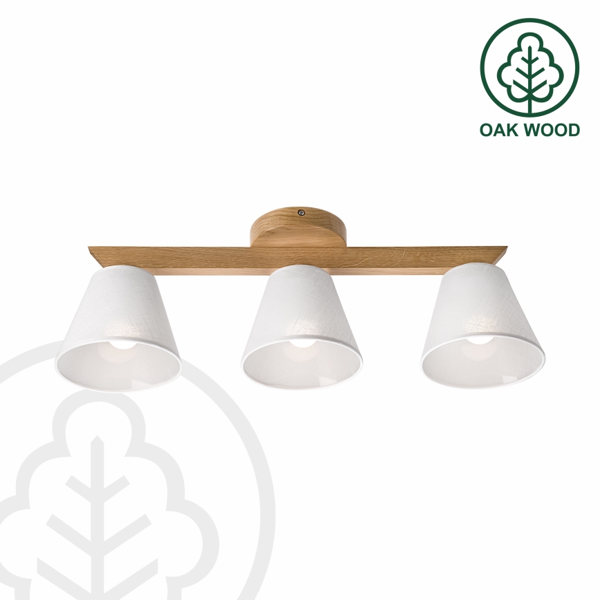 Brilagi - Candeeiro integrado ANTHONY 3xE14/40W/230V carvalho/branco