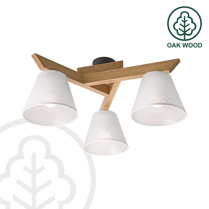 Brilagi - Candeeiro integrado ANTHONY 3xE14/40W/230V carvalho/branco