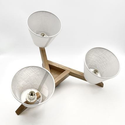 Brilagi - Candeeiro integrado ANTHONY 3xE14/40W/230V carvalho/branco