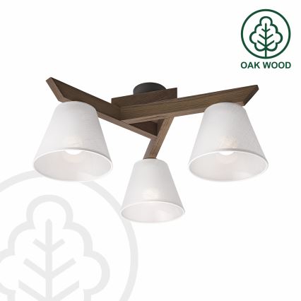 Brilagi - Candeeiro integrado ANTHONY 3xE14/40W/230V carvalho/branco