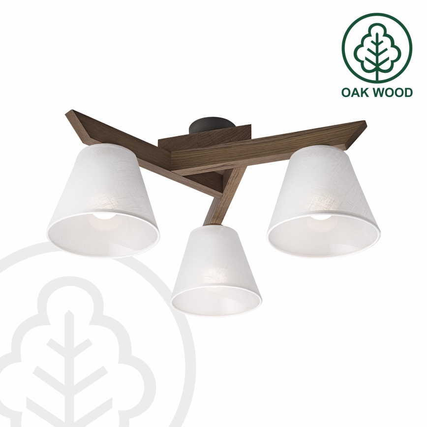 Brilagi - Candeeiro integrado ANTHONY 3xE14/40W/230V carvalho/branco