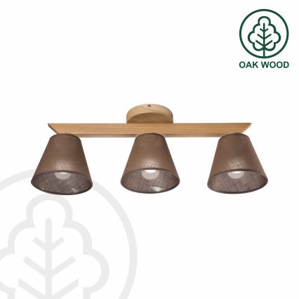 Brilagi - Candeeiro integrado ANTHONY 3xE14/40W/230V carvalho/castanho