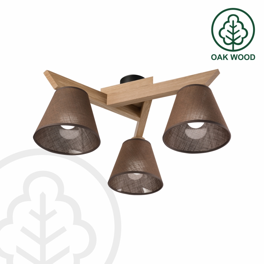 Brilagi - Candeeiro integrado ANTHONY 3xE14/40W/230V carvalho/castanho
