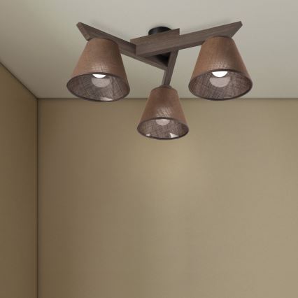 Brilagi - Candeeiro integrado ANTHONY 3xE14/40W/230V carvalho/castanho