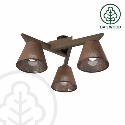 Brilagi - Candeeiro integrado ANTHONY 3xE14/40W/230V carvalho/castanho