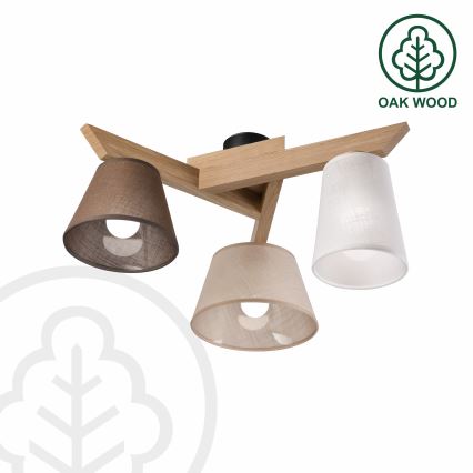 Brilagi - Candeeiro integrado ANTHONY 3xE14/40W/230V carvalho