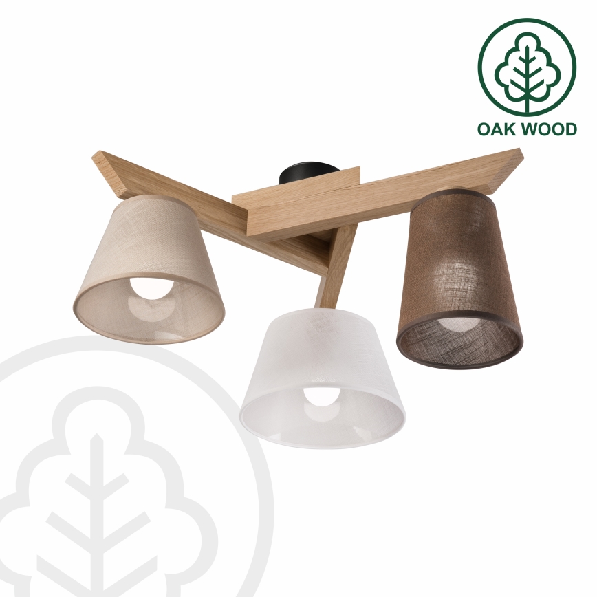 Brilagi - Candeeiro integrado ANTHONY 3xE14/40W/230V carvalho