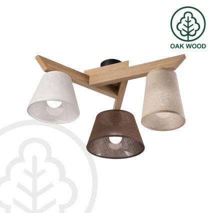 Brilagi - Candeeiro integrado ANTHONY 3xE14/40W/230V carvalho
