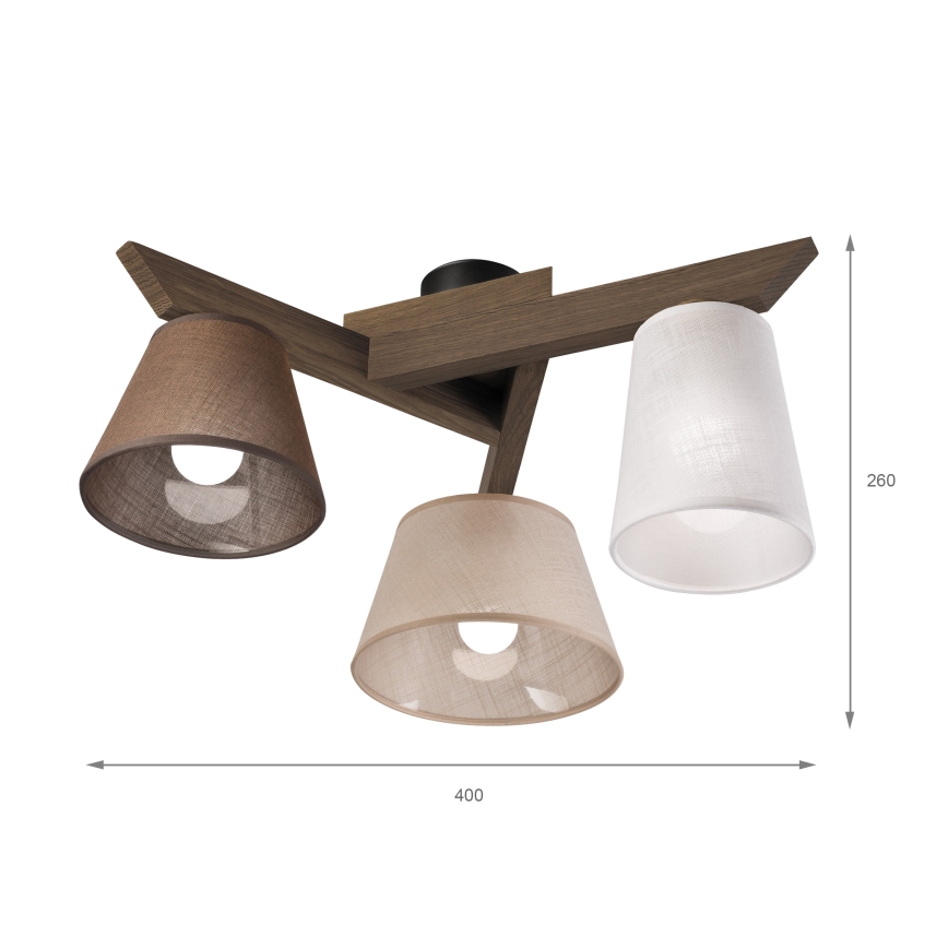 Brilagi - Candeeiro integrado ANTHONY 3xE14/40W/230V carvalho