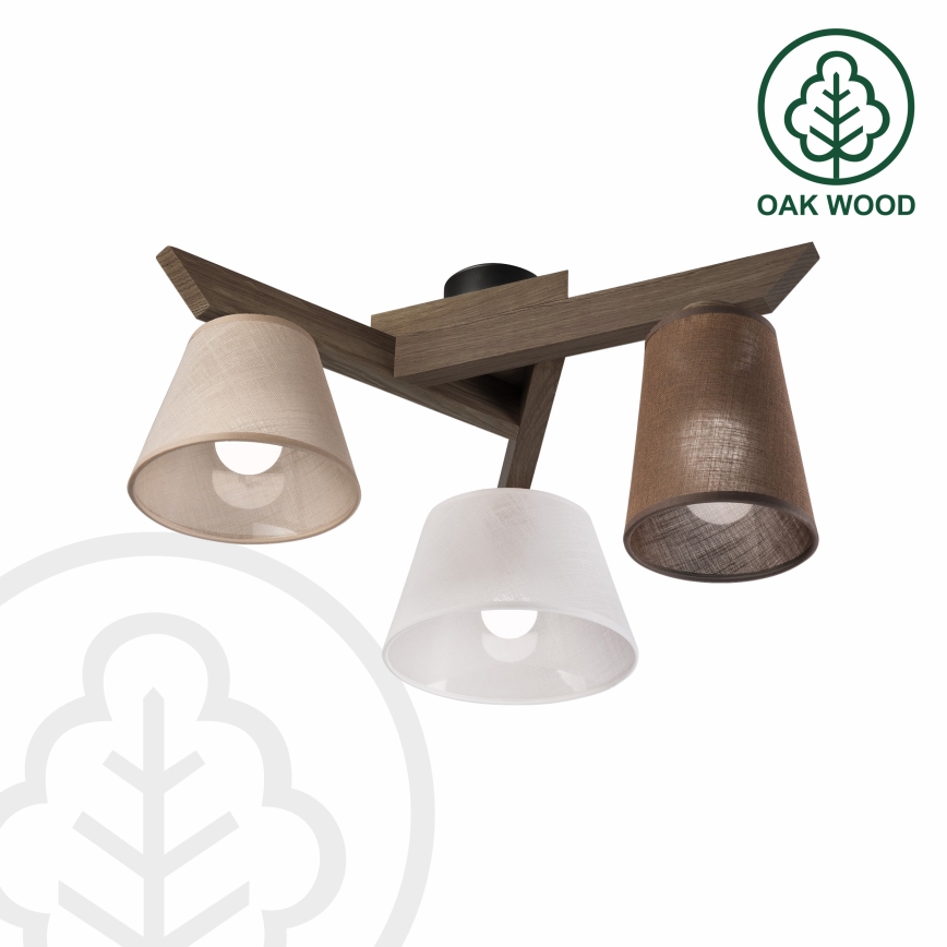 Brilagi - Candeeiro integrado ANTHONY 3xE14/40W/230V carvalho