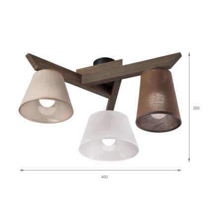 Brilagi - Candeeiro integrado ANTHONY 3xE14/40W/230V carvalho