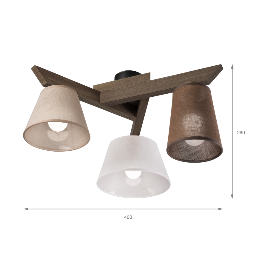 Brilagi - Candeeiro integrado ANTHONY 3xE14/40W/230V carvalho