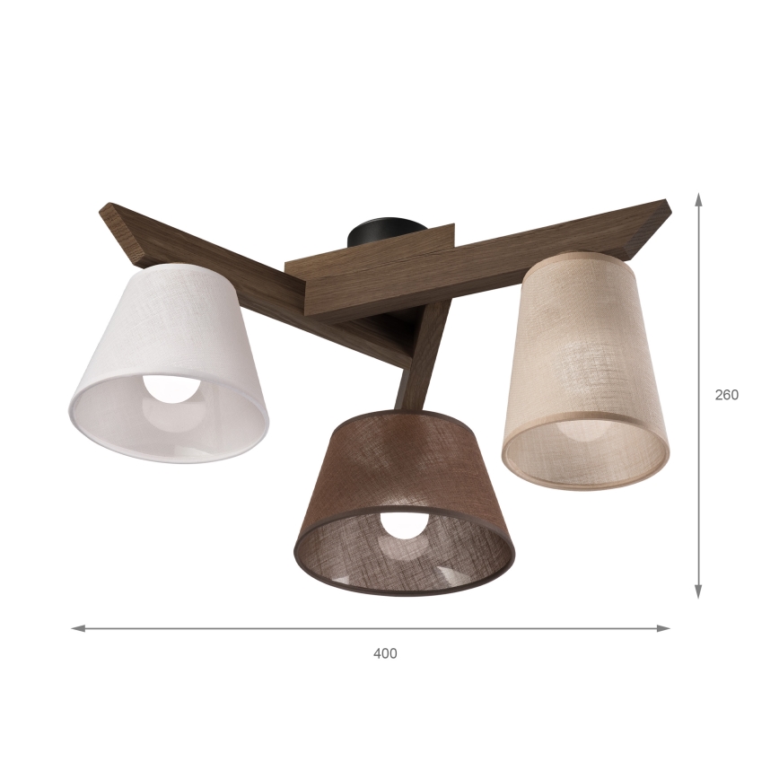 Brilagi - Candeeiro integrado ANTHONY 3xE14/40W/230V carvalho
