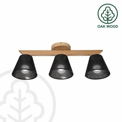 Brilagi - Candeeiro integrado ANTHONY 3xE14/40W/230V carvalho/preto