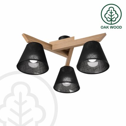 Brilagi - Candeeiro integrado ANTHONY 3xE14/40W/230V carvalho/preto