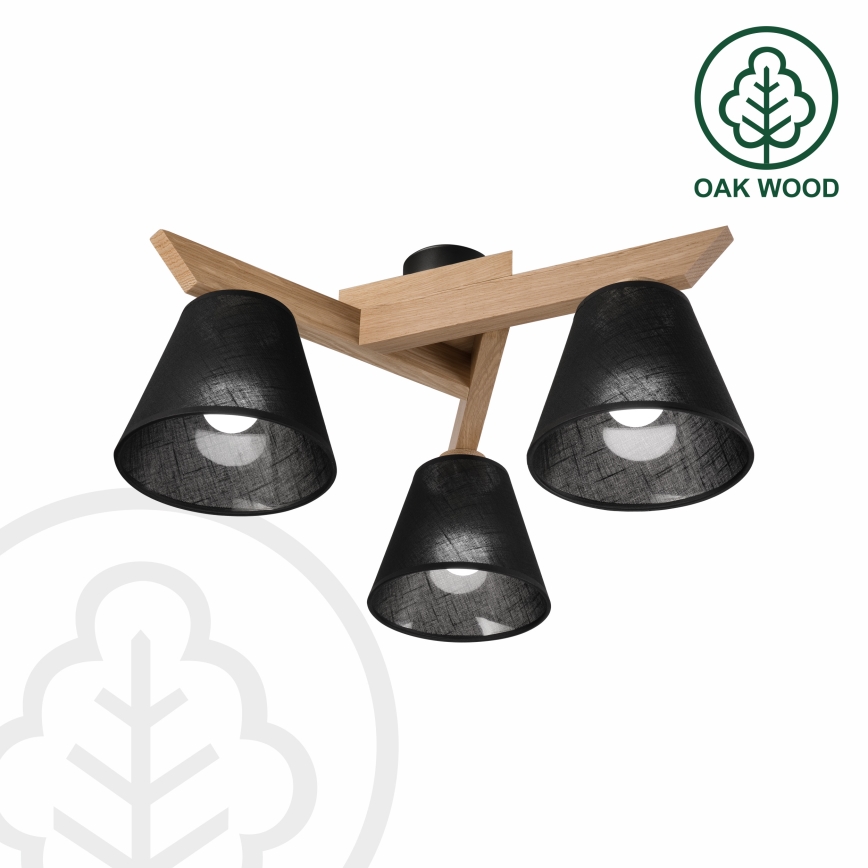 Brilagi - Candeeiro integrado ANTHONY 3xE14/40W/230V carvalho/preto
