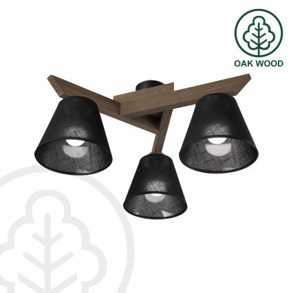 Brilagi - Candeeiro integrado ANTHONY 3xE14/40W/230V carvalho/preto