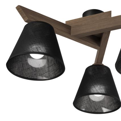 Brilagi - Candeeiro integrado ANTHONY 3xE14/40W/230V carvalho/preto