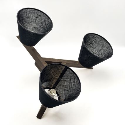 Brilagi - Candeeiro integrado ANTHONY 3xE14/40W/230V carvalho/preto