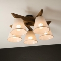 Brilagi - Candeeiro integrado ANTHONY 5xE14/40W/230V carvalho/bege