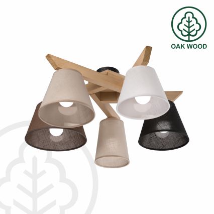 Brilagi - Candeeiro integrado ANTHONY 5xE14/40W/230V carvalho