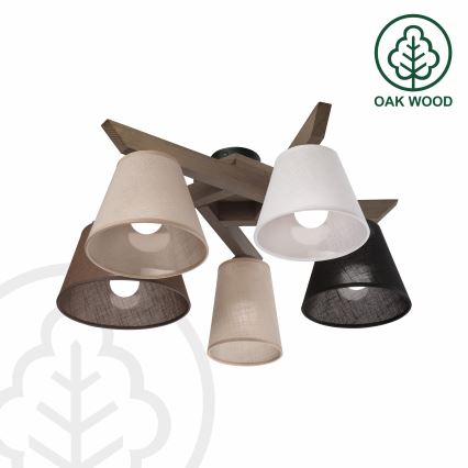Brilagi - Candeeiro integrado ANTHONY 5xE14/40W/230V carvalho