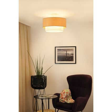 Brilagi - Candeeiro integrado ARIZONA BOHO 1xE27/15W/230V diâmetro 45 cm creme/bege