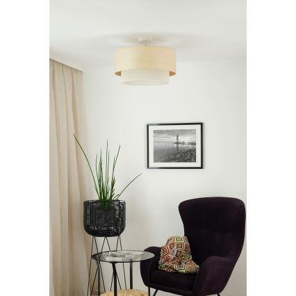 Brilagi - Candeeiro integrado ARIZONA BOHO 1xE27/15W/230V diâmetro 45 cm creme/bege