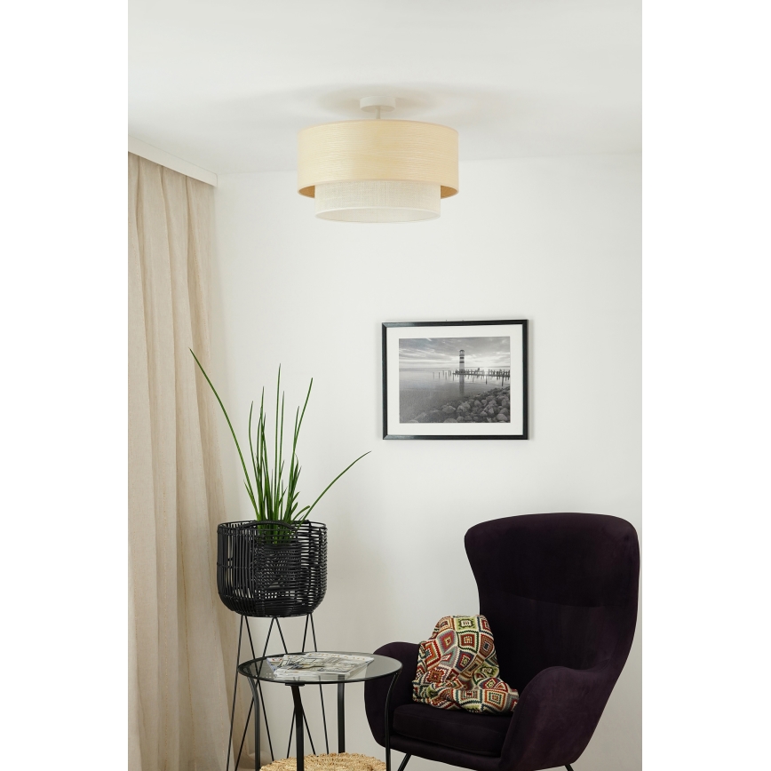 Brilagi - Candeeiro integrado ARIZONA BOHO 1xE27/15W/230V diâmetro 45 cm creme/bege