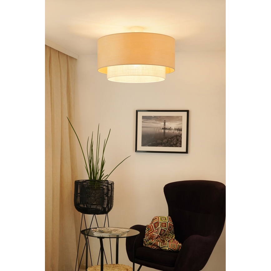 Brilagi - Candeeiro integrado ARIZONA BOHO 1xE27/15W/230V diâmetro 60 cm bege