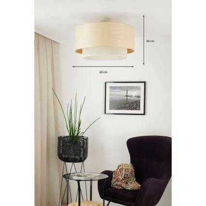 Brilagi - Candeeiro integrado ARIZONA BOHO 1xE27/15W/230V diâmetro 60 cm bege