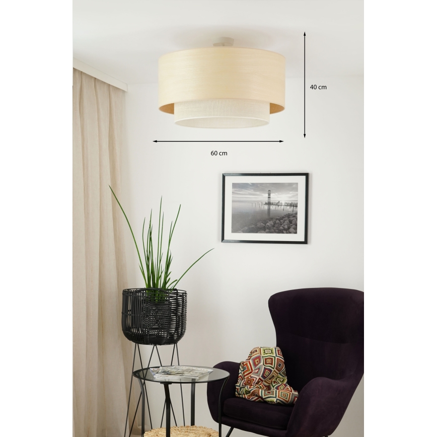 Brilagi - Candeeiro integrado ARIZONA BOHO 1xE27/15W/230V diâmetro 60 cm bege