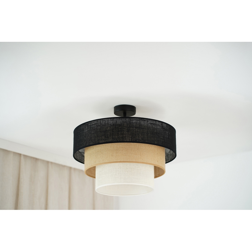 Brilagi - Candeeiro integrado ASPEN LUNETA 1xE27/15W/230V diâmetro 45 cm preto/bege/creme