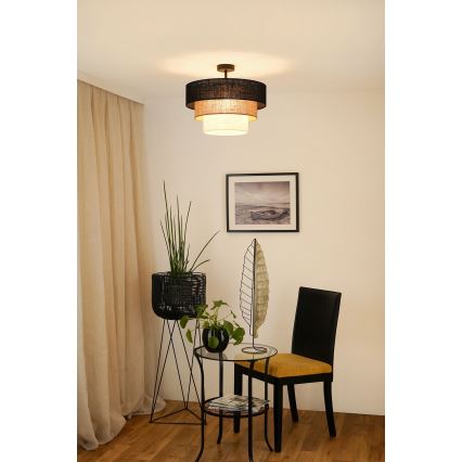 Brilagi - Candeeiro integrado ASPEN LUNETA 1xE27/15W/230V diâmetro 45 cm preto/bege/creme