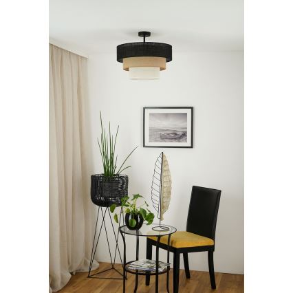 Brilagi - Candeeiro integrado ASPEN LUNETA 1xE27/15W/230V diâmetro 45 cm preto/bege/creme