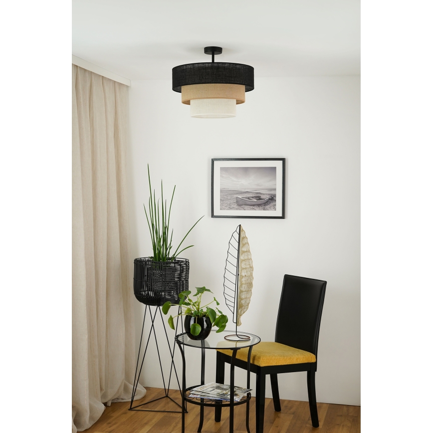 Brilagi - Candeeiro integrado ASPEN LUNETA 1xE27/15W/230V diâmetro 45 cm preto/bege/creme