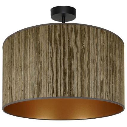 Brilagi - Candeeiro integrado BOSTON ROLLER 1xE27/15W/230V diâmetro 45 cm palha castanho/dourado