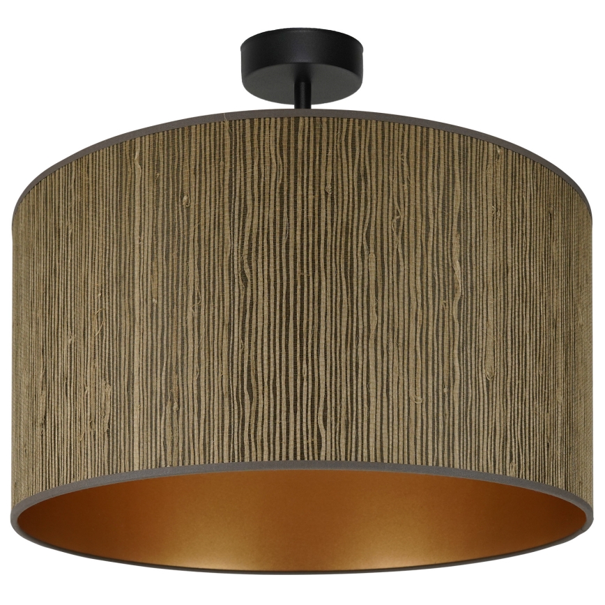 Brilagi - Candeeiro integrado BOSTON ROLLER 1xE27/15W/230V diâmetro 45 cm palha castanho/dourado