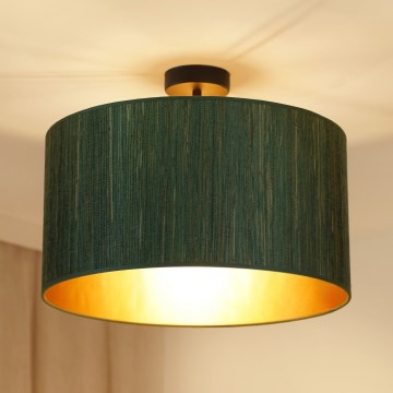 Brilagi - Candeeiro integrado BOSTON ROLLER 1xE27/15W/230V diâmetro 45 cm palha verde/dourado