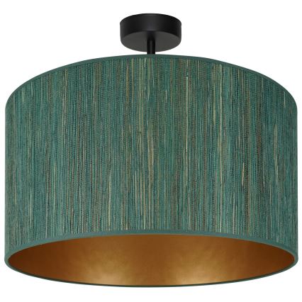 Brilagi - Candeeiro integrado BOSTON ROLLER 1xE27/15W/230V diâmetro 45 cm palha verde/dourado