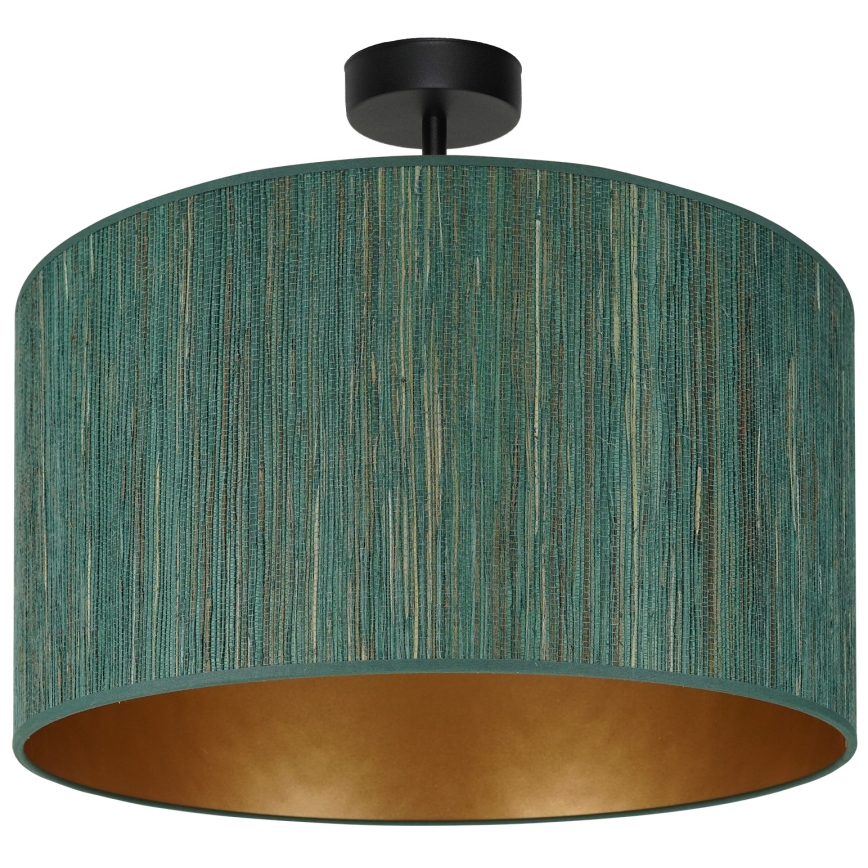 Brilagi - Candeeiro integrado BOSTON ROLLER 1xE27/15W/230V diâmetro 45 cm palha verde/dourado