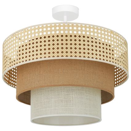 Brilagi - Candeeiro integrado CEDAR LUNETA 1xE27/15W/230V diâmetro 45 cm bege/castanho/creme