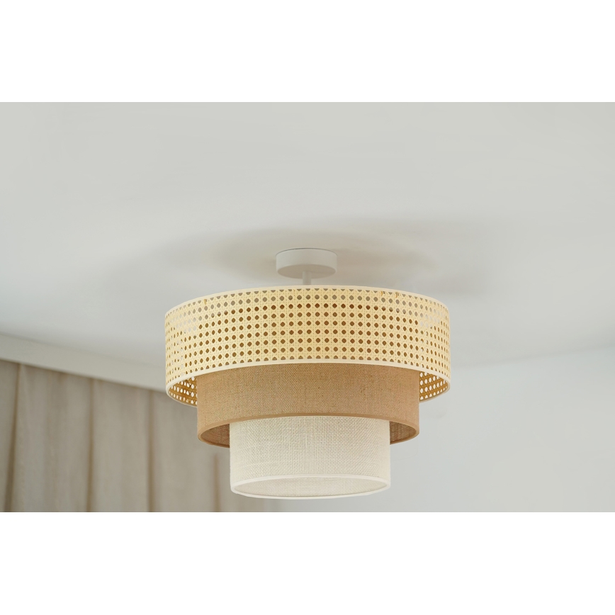 Brilagi - Candeeiro integrado CEDAR LUNETA 1xE27/15W/230V diâmetro 45 cm bege/castanho/creme