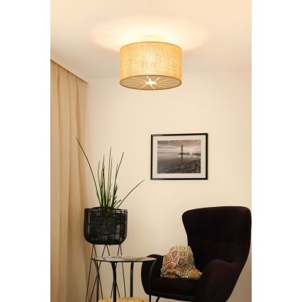 Brilagi - Candeeiro integrado COUNTRY ROLLER 1xE27/15W/230V diâmetro 45 cm bege